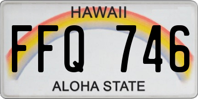 HI license plate FFQ746