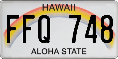 HI license plate FFQ748