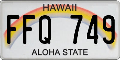 HI license plate FFQ749