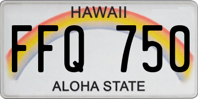 HI license plate FFQ750