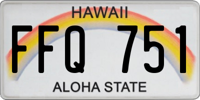 HI license plate FFQ751