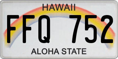 HI license plate FFQ752