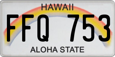 HI license plate FFQ753