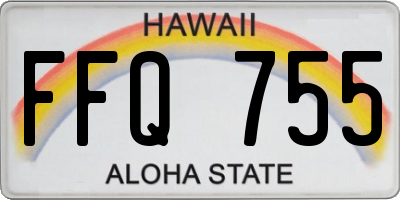 HI license plate FFQ755