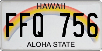 HI license plate FFQ756