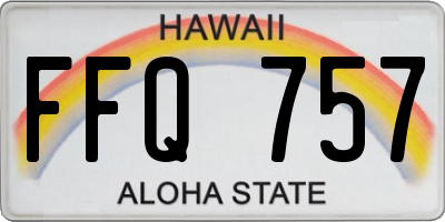 HI license plate FFQ757