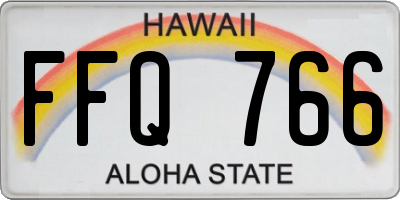 HI license plate FFQ766