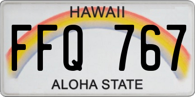 HI license plate FFQ767