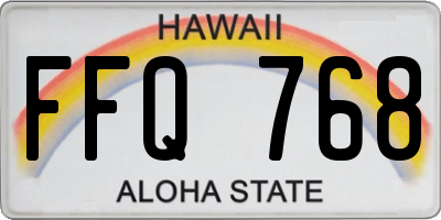 HI license plate FFQ768