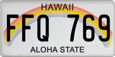 HI license plate FFQ769