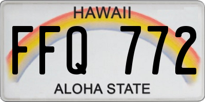HI license plate FFQ772