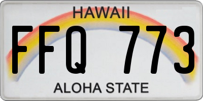HI license plate FFQ773
