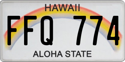 HI license plate FFQ774