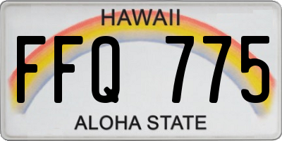 HI license plate FFQ775