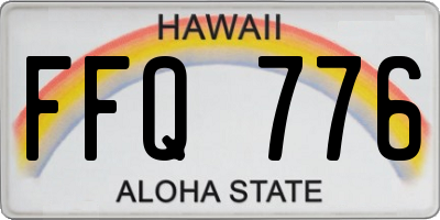 HI license plate FFQ776