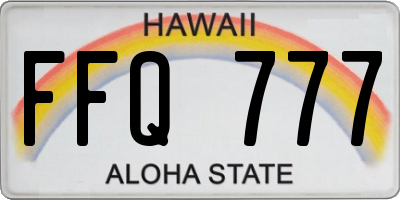 HI license plate FFQ777