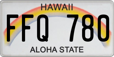 HI license plate FFQ780