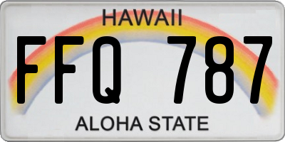 HI license plate FFQ787