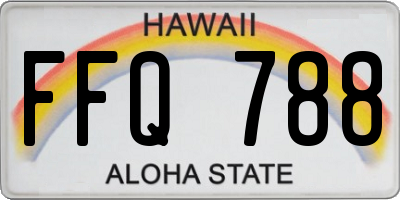 HI license plate FFQ788