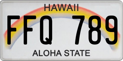 HI license plate FFQ789