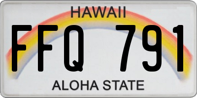 HI license plate FFQ791