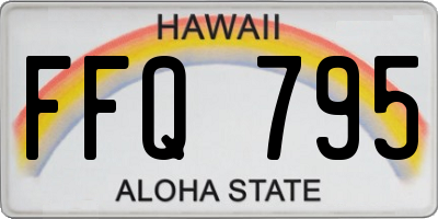 HI license plate FFQ795