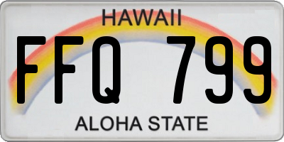 HI license plate FFQ799