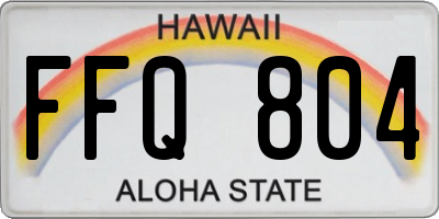 HI license plate FFQ804