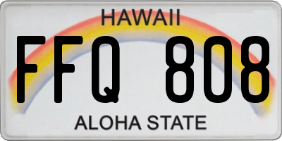 HI license plate FFQ808