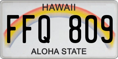 HI license plate FFQ809