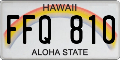 HI license plate FFQ810