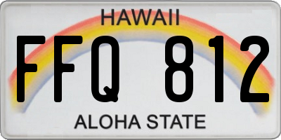 HI license plate FFQ812