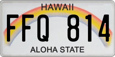 HI license plate FFQ814