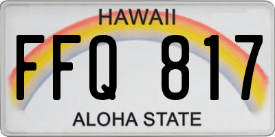 HI license plate FFQ817