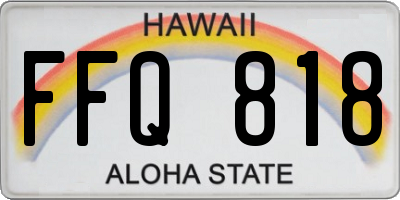 HI license plate FFQ818