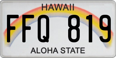 HI license plate FFQ819