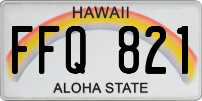 HI license plate FFQ821