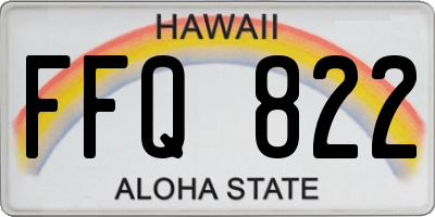 HI license plate FFQ822