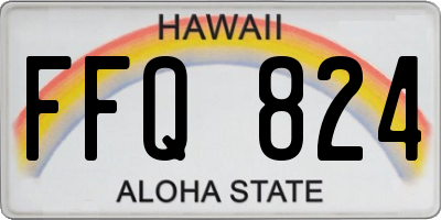 HI license plate FFQ824