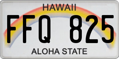HI license plate FFQ825