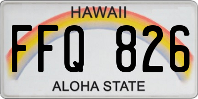 HI license plate FFQ826