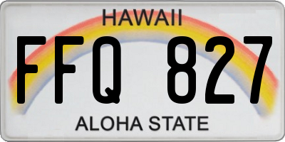 HI license plate FFQ827