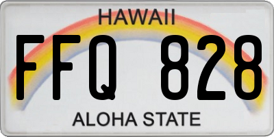 HI license plate FFQ828