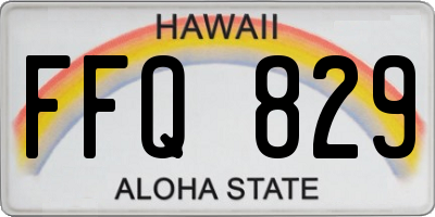 HI license plate FFQ829