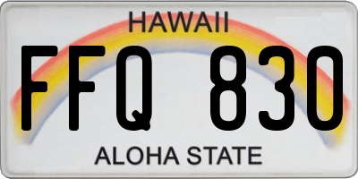 HI license plate FFQ830
