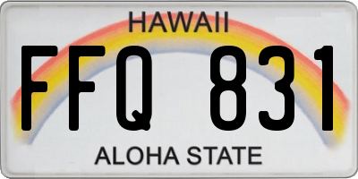 HI license plate FFQ831