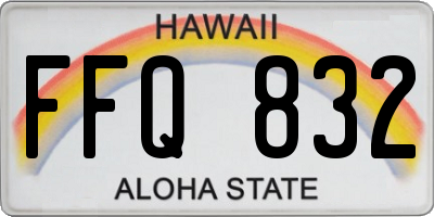 HI license plate FFQ832