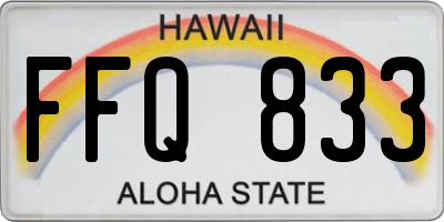 HI license plate FFQ833