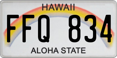 HI license plate FFQ834