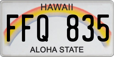 HI license plate FFQ835